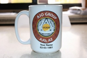 Custom 15 oz ceramic AA group coffee mug