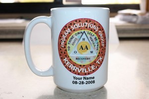 Custom 15 oz ceramic AA group coffee mug