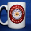 Custom 15 oz ceramic AA group coffee mug with red