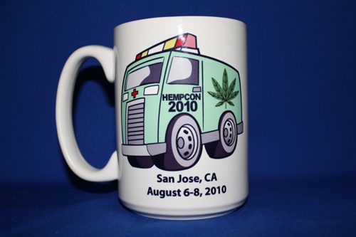 Custom 15 oz ceramic convention coffee mug with logo