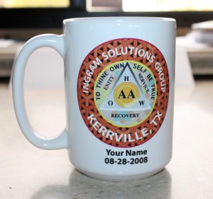 Custom 15 oz ceramic AA group coffee mug