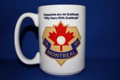 Custom 15 oz ceramic convention coffee mug with logo