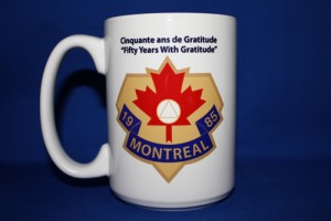 Custom 15 oz ceramic convention coffee mug with logo