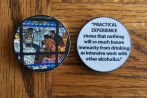 Poker chip token for inspirational message