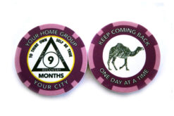 Custom AA Group Chip Token - 9 months, purple