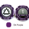 AA Sobriety 1 Year or More Chip - dark purple