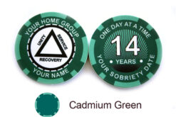 AA Sobriety 1 Year or More Chip - cadmium green