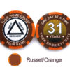 AA Sobriety 1 Year or More Chip - russet and orange
