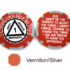 AA Sobriety 1 Year or More Chip - vermilion and silver
