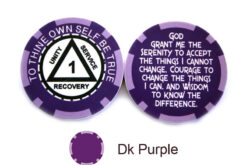 AA Sobriety 1 Year or More Chip - dark purple