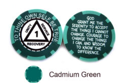AA Sobriety 1 Year or More Chip - cadmium green