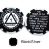 AA Sobriety 1 Year or More Chip - black and silver