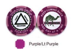 AA Sobriety Welcome Chip - purple and light purple