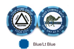 AA Sobriety Welcome Chip - blue and light blue