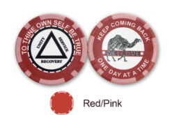 AA Sobriety Welcome Chip - red and pink