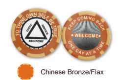 AA Sobriety Welcome Chip - Chinese bronze and flax
