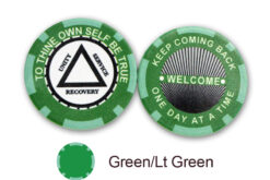 AA Sobriety Welcome Chip - green and light green