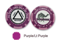 AA Sobriety Welcome Chip - purple and light purple