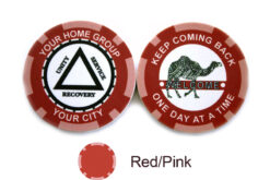 AA Sobriety Welcome Chip - red and pink