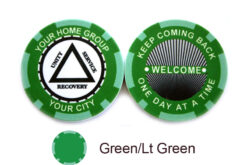 AA Sobriety Welcome Chip - green and light green