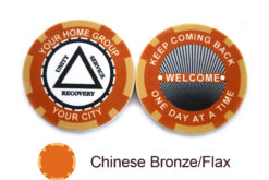 AA Sobriety Welcome Chip - bronze and flax