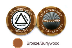 AA Sobriety Welcome Chip - bronze and burlywood